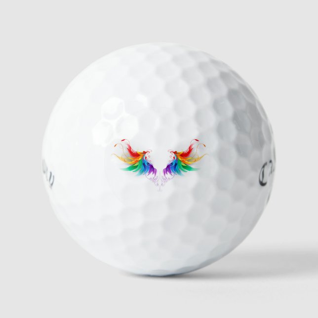 Balles De Golf Ailes fluffy arc-en-ciel (Recto)