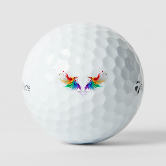 Balles De Golf Ailes fluffy arc-en-ciel (Recto)