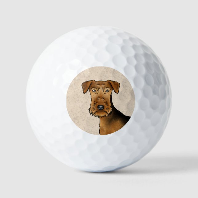 Balles De Golf Airedale Terrier mignon Cartoon Chien Gros plan (Recto)
