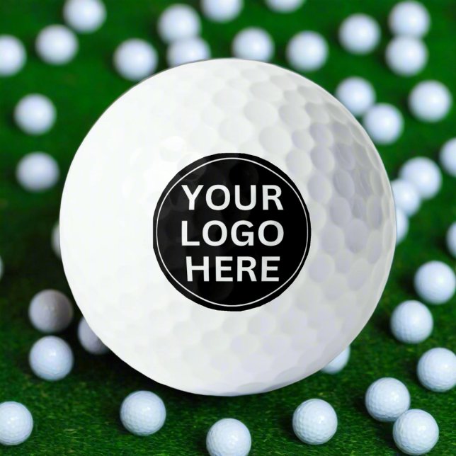 Balles De Golf Ajoutez votre logo ici l promotionnel noir & blanc (Créateur téléchargé)