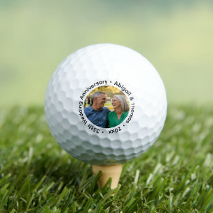 Balles De Golf Ajoutez votre propre photo de couple 35e anniversa