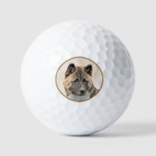 Balles De Golf Akita Peinture - Cute Original Chien Art