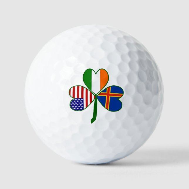 Balles De Golf Åland Islands Irlande USA Shamrock personnalisé (Recto)