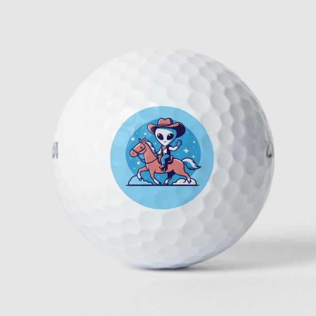 BALLES DE GOLF ALIEN COWBOY FUNNY GOLF BALL (Devant)
