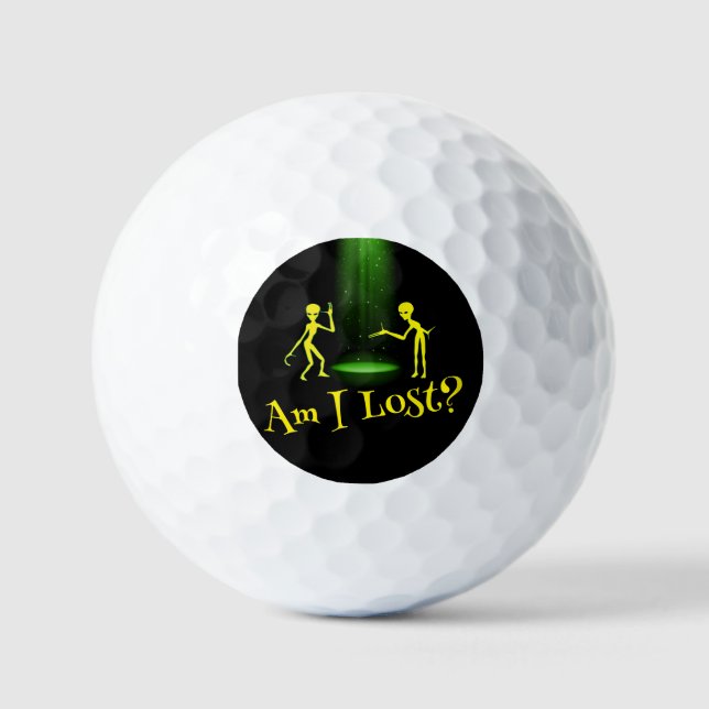 Balles De Golf Alien OVNI Enlèvement 👽 Suis-Je Perdu ? (Recto)