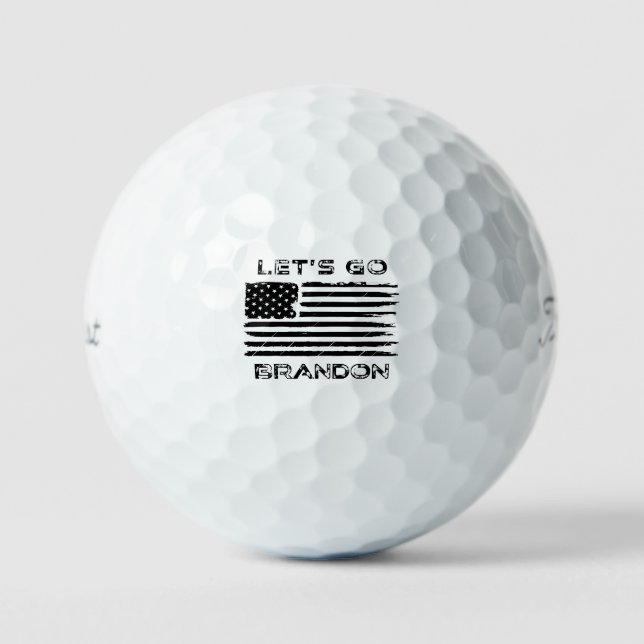 Balles De Golf Allez Brandon Funny Biden Chant Distressed Drapeau (Recto)