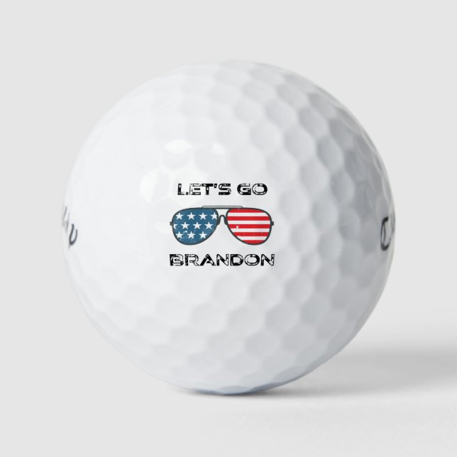 Balles De Golf Allez Brandon Funny Biden Chant Drapeau Balls de g (Devant)
