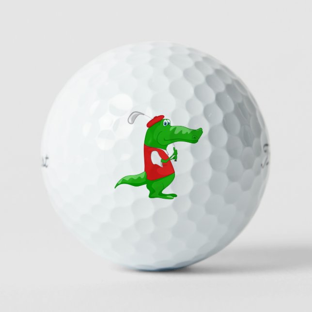 Balles De Golf Alligator golfer fun mignon et preppy (Recto)