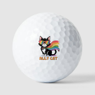Balles De Golf Ally Cat - Rainbow Cat LGBTQ Pride