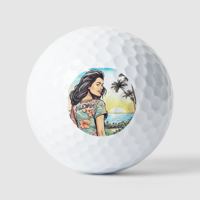 Balles De Golf Aloha Girl (Recto)