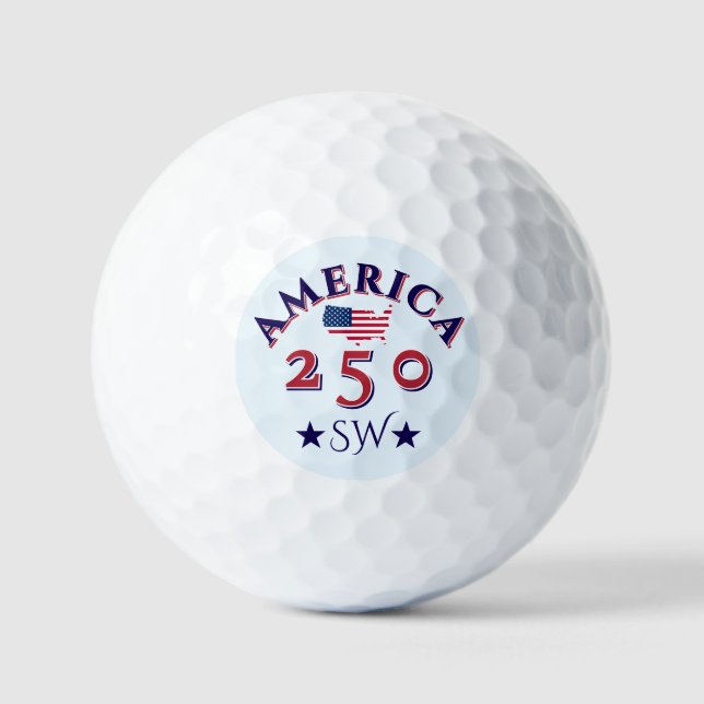 Balles De Golf America 250 Patriotic Golf Ball Custom Monogramme (Recto)