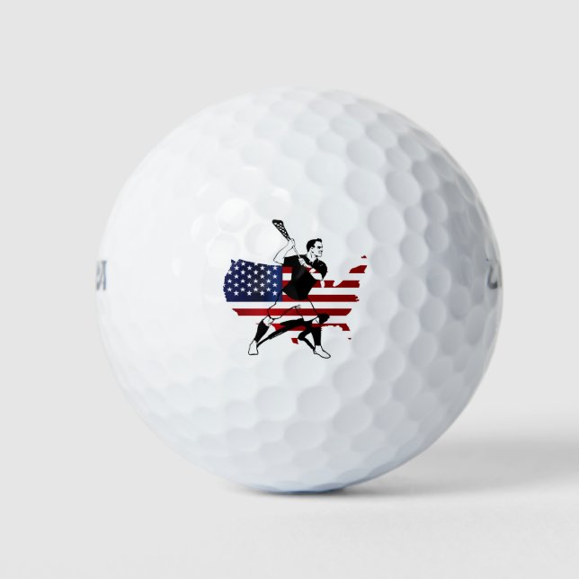 Balles De Golf America flag Lacrosse Lacrosse Unlimited lax Playe (Devant)