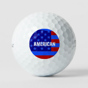 Balles De Golf American red white bleu patriotique fun
