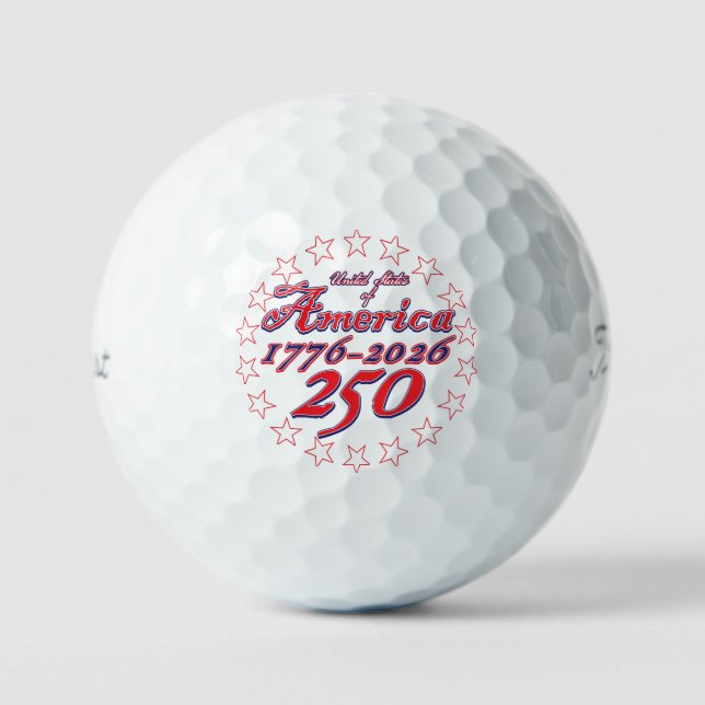 Balles De Golf Amérique 250 (Recto)