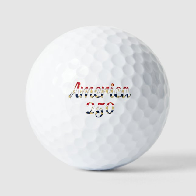 Balles De Golf Amérique 250  rouge blanc bleu or  (Recto)