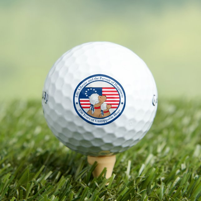 Balles De Golf Amérique 250e Patte, Patriotes et Préambule (T-shirt Insitu)