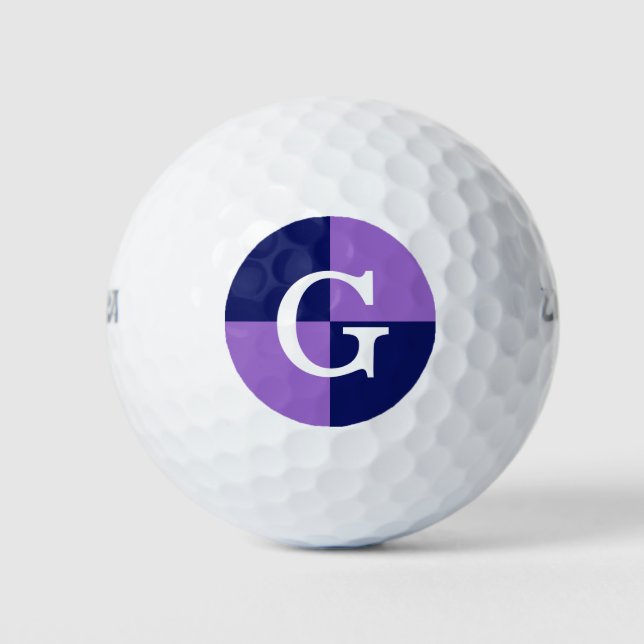 Balles De Golf Améthyste Purple Marine Bleu LG Vérificateur Monog (Devant)