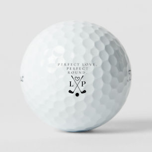 Balles De Golf 'Amour Parfait, Rond Parfait' Mariage Personnalisa