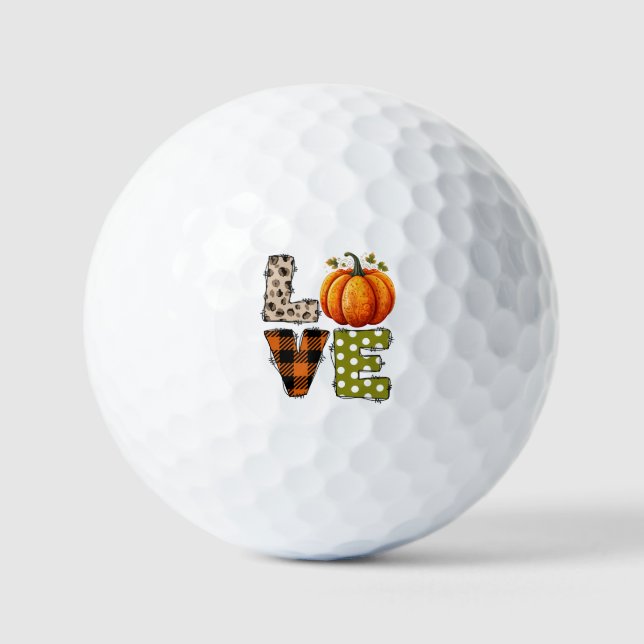 Balles De Golf AMOUR - saison Citrouille et automne (Recto)