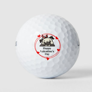 Balles De Golf Amoureux de les chiens carlins pour la Saint Valen