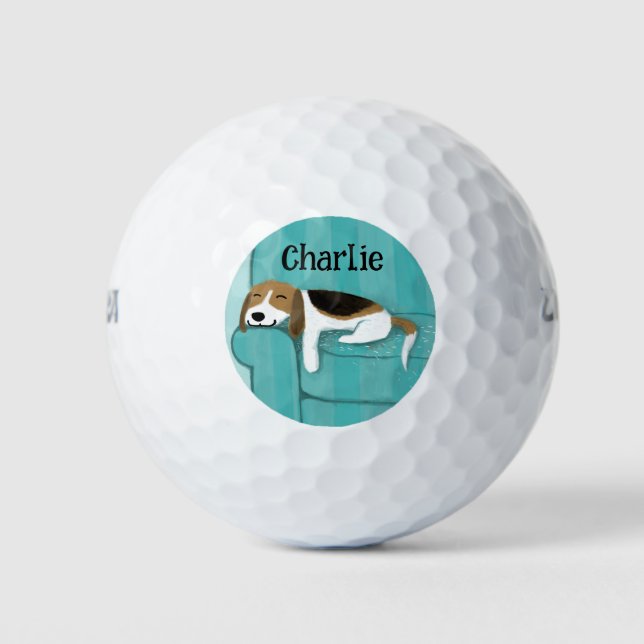 Balles De Golf Amoureux des chiens Beagle mignon personnalisé (Devant)
