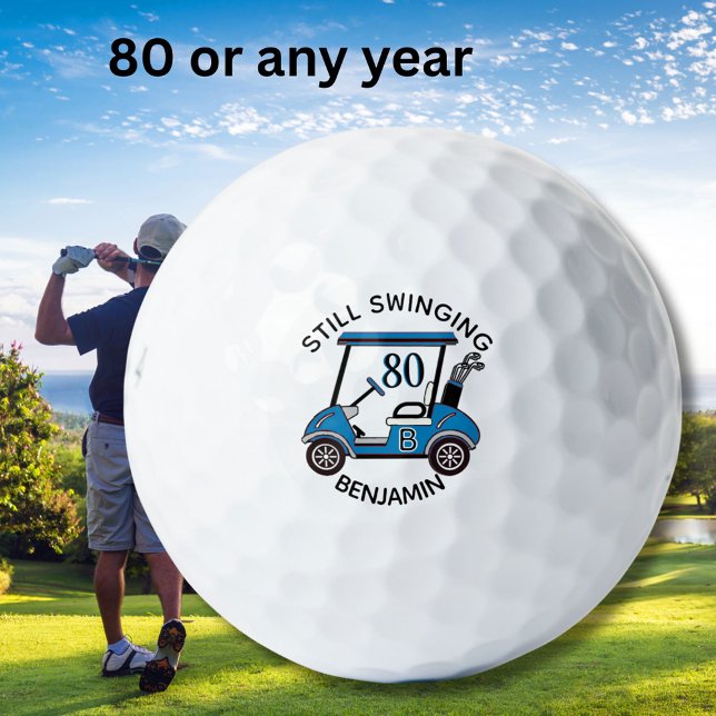 Balles De Golf Amusant 80E Anniversaire Fête Personnalisé Panier  (Créateur téléchargé)