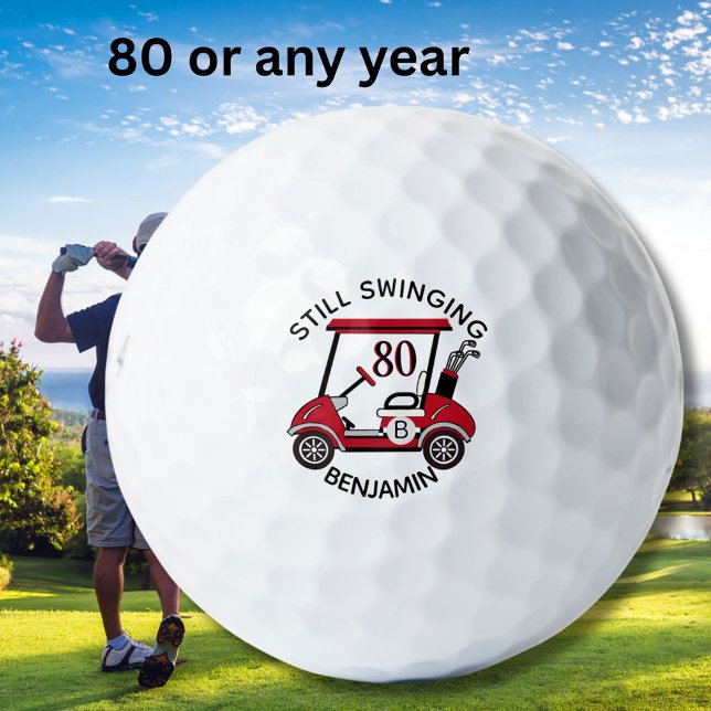Balles De Golf Amusant 80E Anniversaire Fête Personnalisé Panier  (Créateur téléchargé)