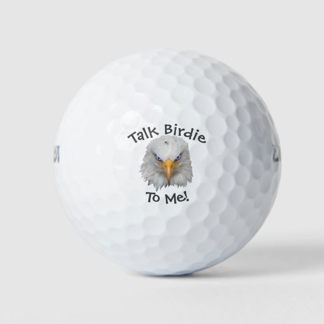 Balles De Golf Amusant Aigle "Talk Birdie To Me" Cadeau mignon (Devant)