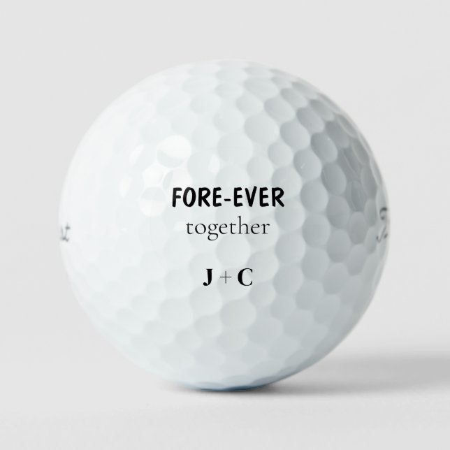 Balles De Golf Amusant FORE-EVER Initiales Couple Titleist (Recto)