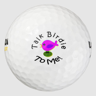 Balles De Golf Amusant Oiseau rose "Talk Birdie To Me" Golf Ball