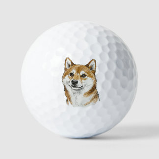 Balles De Golf Amusant Shiba Inu dessiné à la main pour la Saint-
