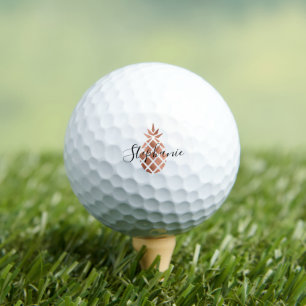 Balles De Golf Ananas Faux Rose d'or personnalisé