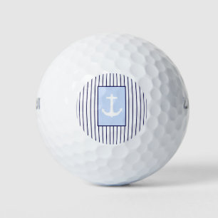 Balles De Golf Ancre blanche Capitaine Blue Stripes Mer Océan
