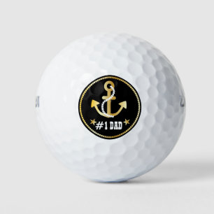 Balles De Golf Ancre d'or numéro 1 Papa Fête des pères nautique