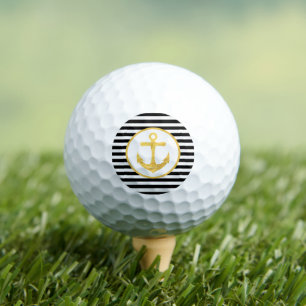 Balles De Golf Ancre et bandes Thème nautique Boules de golf