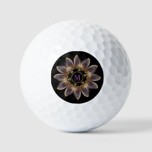 Balles De Golf Ange Abstraite ailes Mandala Monogramme fractal