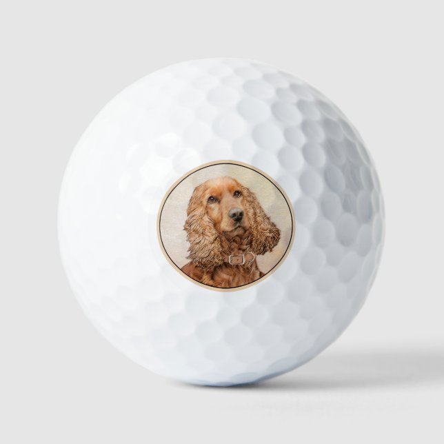 Balles De Golf Anglais Cocker Peinture Espagnole - Art Chien orig (Recto)