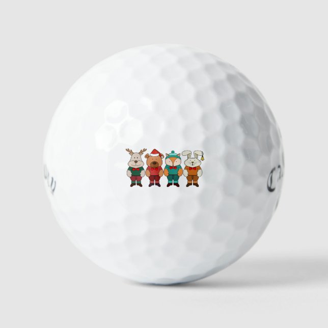 Balles De Golf Animaux adorables prêts pour l'hiver (Recto)
