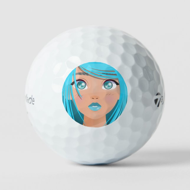 BALLES DE GOLF ANIME CARTOON GIRL (Recto)
