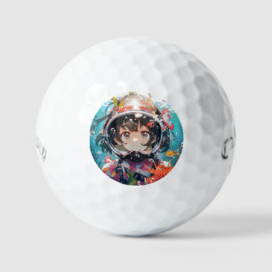 Balles De Golf Anime sous-marine fille avec casque couvert de cor