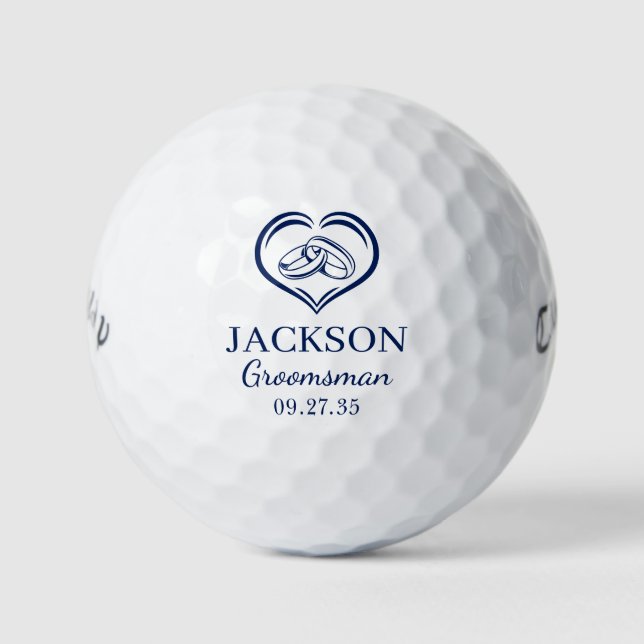 Balles De Golf Anneaux de mariage garçon d'honneur (Devant)