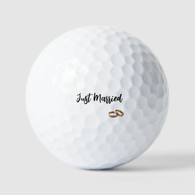 Balles De Golf Anneaux de mariage Just Married (Recto)