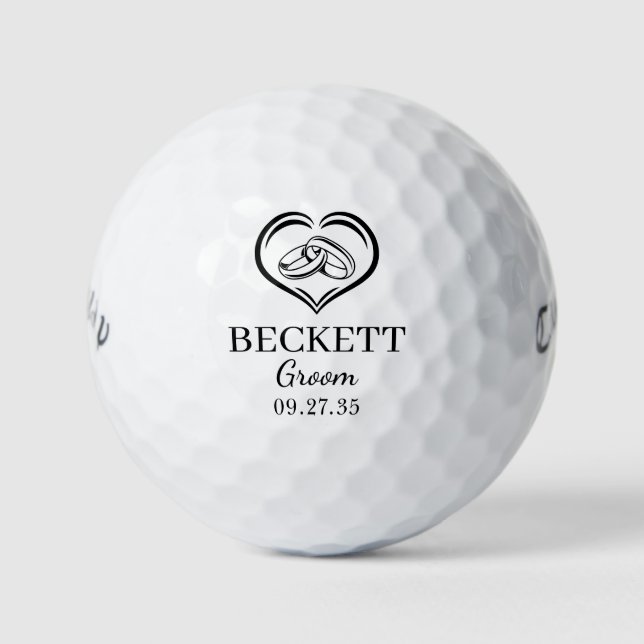 Balles De Golf Anneaux de Mariage Marié (Devant)
