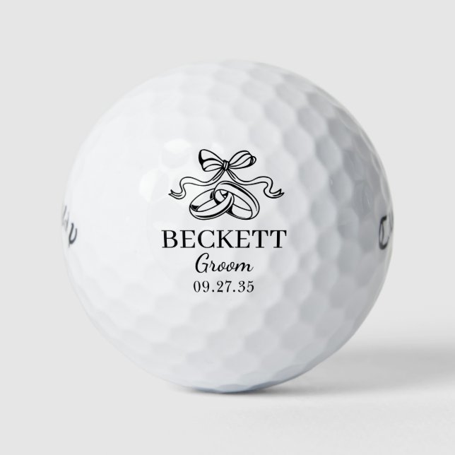 Balles De Golf Anneaux de Mariage Marié (Devant)