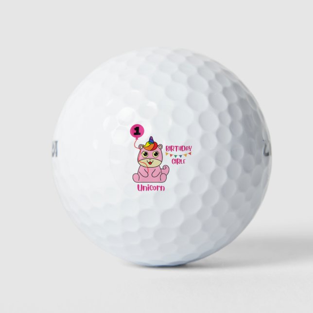 Balles De Golf anniversaire de la fille de licorne (Devant)