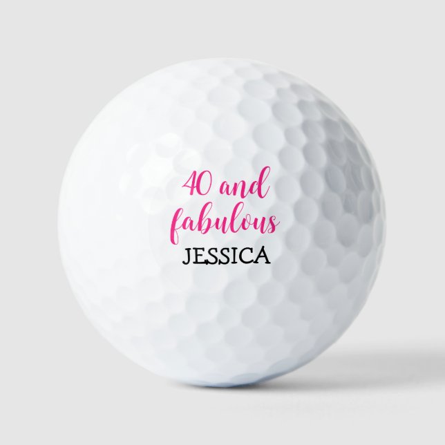 Balles De Golf Anniversaire Femme Golfeur Funny 40e heureux Quart (Recto)