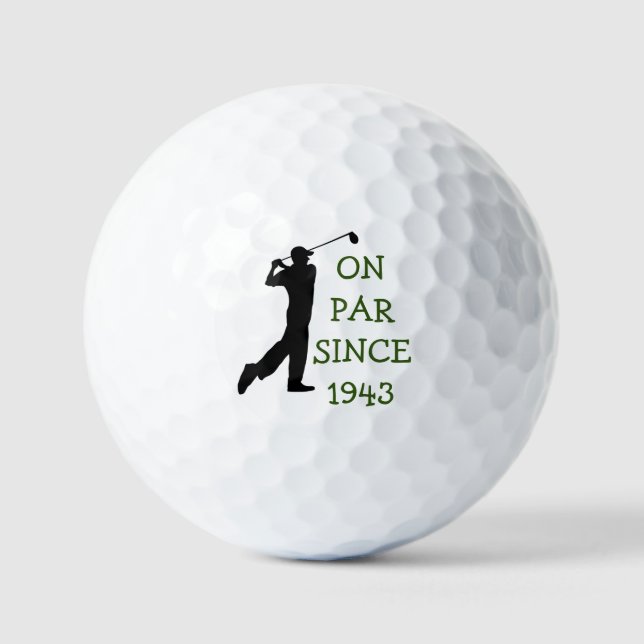 Balles De Golf Anniversaire Golfer Funny 80e heureux papa Par (Recto)