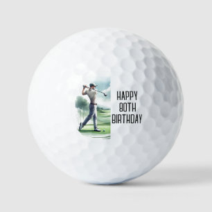 Balles De Golf Anniversaire Golfer Funny 80ème heureux Papa Golf