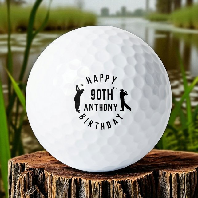 Balles De Golf Anniversaire Golfer Funny 90ème heureux Papa Golf  (Créateur téléchargé)
