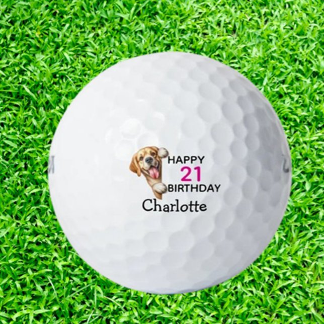 Balles De Golf Anniversaire Labrador   (Celebrate Labrador-loving golfers with unique golf balls—perfect birthday gifts for dog enthusiasts)